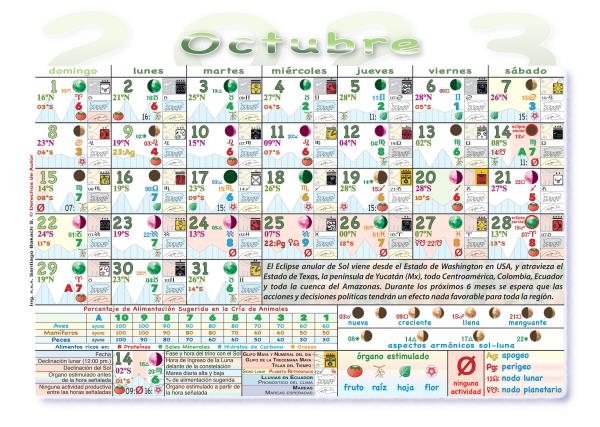 2024 2023 Almanaque Calendario lunar con las fases lunares Actividades agricolas