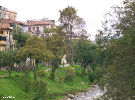 Tomebamba river in the city of Cuenca Province Azuay
