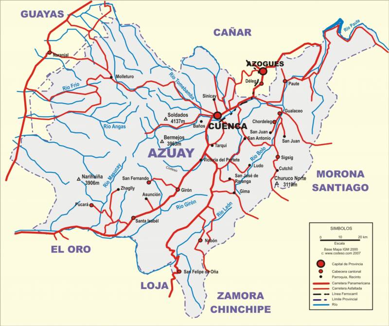 Azuay Mapas maps Landkarten Ecuador Sudamerica South America Sudamerika