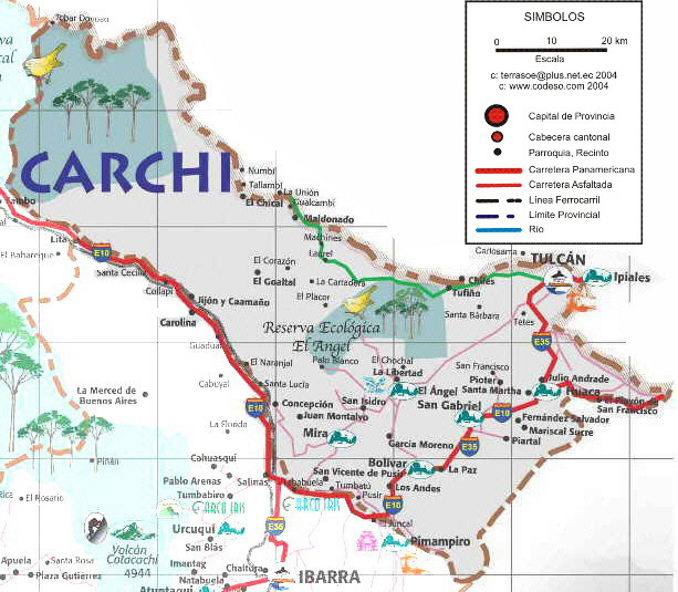 Carchi  Mapas maps Landkarten Ecuador Sudamerica South America Sudamerika