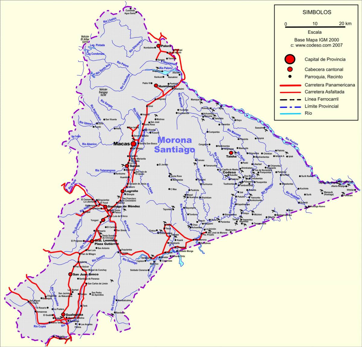 Mapa Map Landkarte Morona Santiago